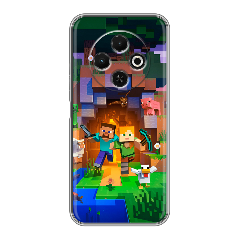 Силиконовый чехол на Tecno Spark 30C с принтом Майнкрафт Minecraft Силиконовый чехол на Tecno Spark 30C с принтом Майнкрафт Minecraft