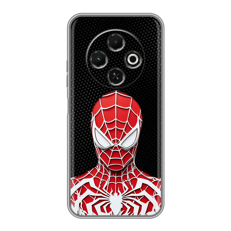 Силиконовый чехол на Tecno Spark 30C с принтом человек паук spiderman Силиконовый чехол на Tecno Spark 30C с принтом человек паук spiderman