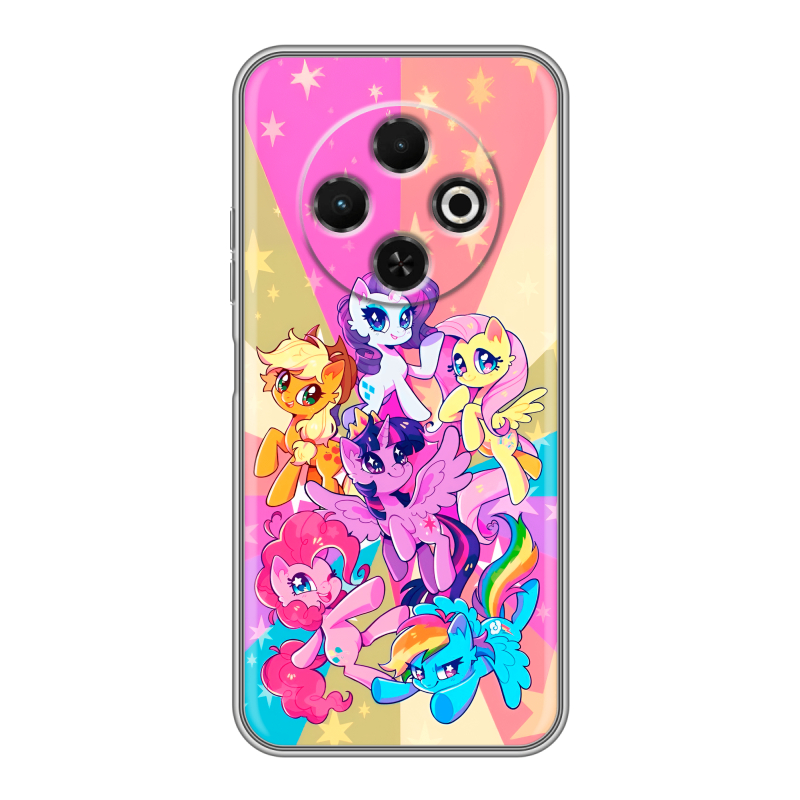 Силиконовый чехол на Tecno Spark 30C с принтом My little pony Дружба чудо Силиконовый чехол на Tecno Spark 30C с принтом My little pony Дружба чудо