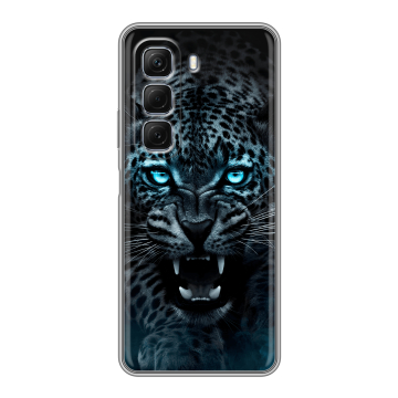 Силиконовый чехол на Infinix Hot 50 4G с принтом Темный леопард