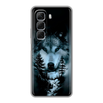 Силиконовый чехол на Infinix Hot 50 4G с принтом Лесной волк