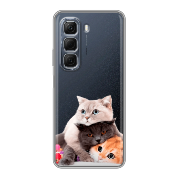 Силиконовый чехол на Infinix Hot 50 4G с принтом Кошки