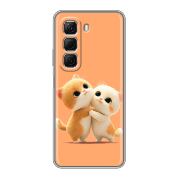 Силиконовый чехол на Infinix Hot 50 4G с принтом Милые котики