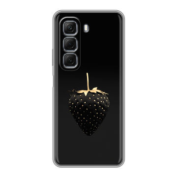 Силиконовый чехол на Infinix Hot 50 4G с принтом Черная клубника