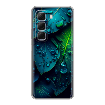 Силиконовый чехол на Infinix Hot 50 4G с принтом Листья