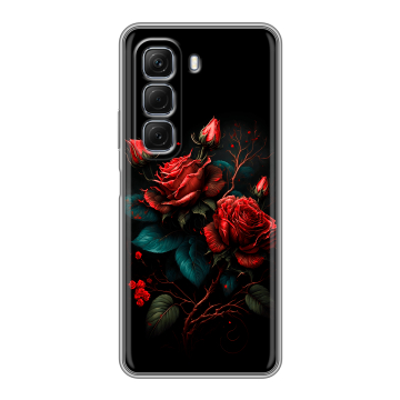 Силиконовый чехол на Infinix Hot 50 с принтом Розы красные