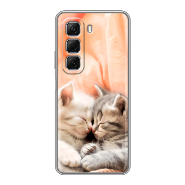 Силиконовый чехол на Infinix Hot 50 с принтом Котята