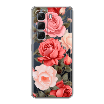Силиконовый чехол на Infinix Hot 50 с принтом Розы