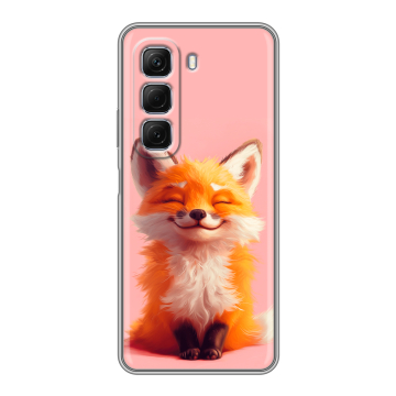 Силиконовый чехол на Infinix Hot 50 с принтом милая лиса