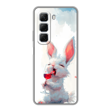 Силиконовый чехол на Infinix Hot 50 с принтом кролик зайчик