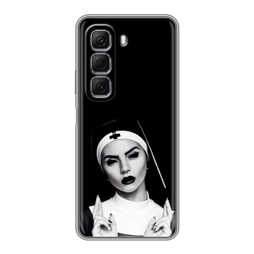 Силиконовый чехол на Infinix Hot 50 с принтом монашка