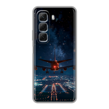 Силиконовый чехол на Infinix Hot 50 с принтом самолет