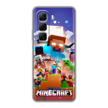 Силиконовый чехол на Infinix Hot 50 с принтом Майнкрафт Minecraft
