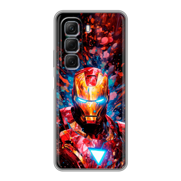 Силиконовый чехол на Infinix Hot 50 с принтом Железный человек Ironman
