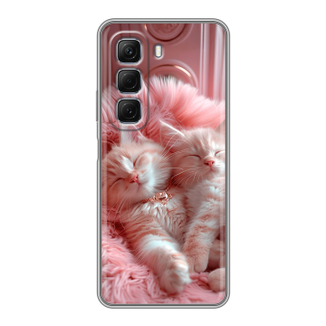 Силиконовый чехол на Infinix Hot 50 с принтом котята котики