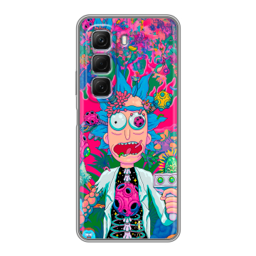 Силиконовый чехол на Infinix Hot 50 с принтом Рик и Морти Rick Morty