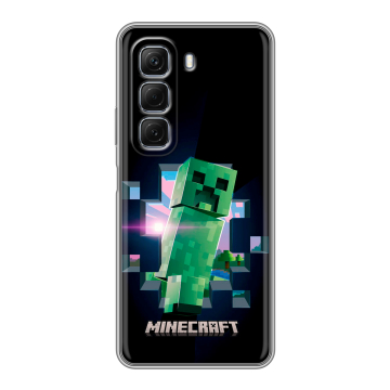 Силиконовый чехол на Infinix Hot 50 с принтом Майнкрафт Minecraft