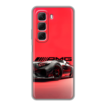Силиконовый чехол на Infinix Hot 50 с принтом Мерседес Mercedes AMG