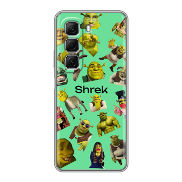 Силиконовый чехол на Infinix Hot 50 с принтом Шрек Shrek