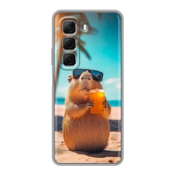Силиконовый чехол на Infinix Hot 50 с принтом Капибара