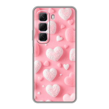 Силиконовый чехол на Infinix Hot 50 с принтом Сердечки