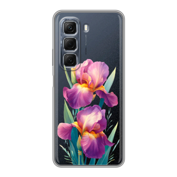 Силиконовый чехол на Infinix Hot 50 с принтом Цветы орхидеи