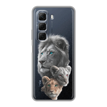 Силиконовый чехол на Infinix Hot 50 с принтом Львы