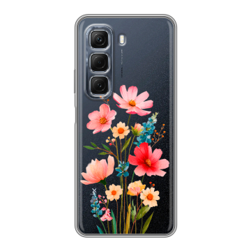 Силиконовый чехол на Infinix Hot 50 с принтом Цветы