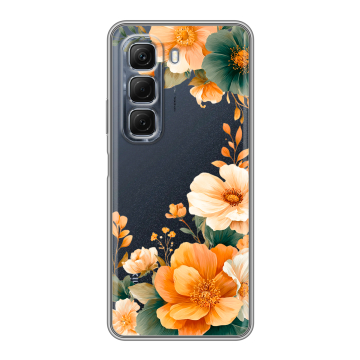 Силиконовый чехол на Infinix Hot 50 с принтом Цветы принт