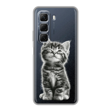 Силиконовый чехол на Infinix Hot 50 с принтом Котенок