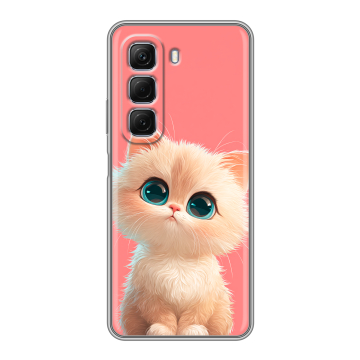 Силиконовый чехол на Infinix Hot 50 с принтом Розовый котенок