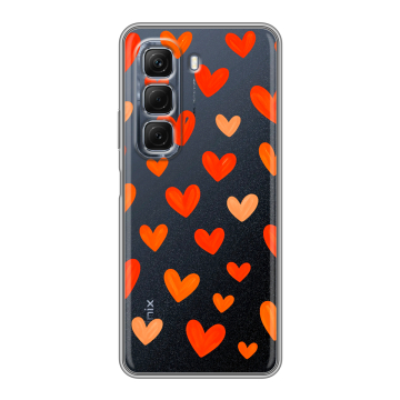 Силиконовый чехол на Infinix Hot 50 с принтом Сердечки