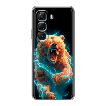 Силиконовый чехол на Infinix Hot 50 с принтом Медведь