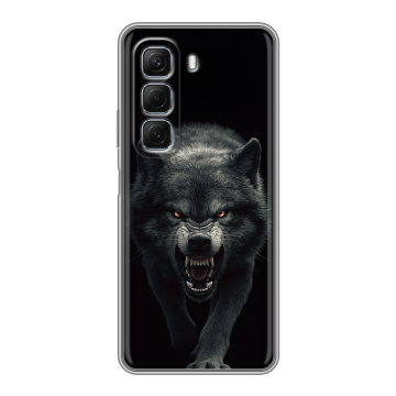 Силиконовый чехол на Infinix Hot 50 с принтом Волк