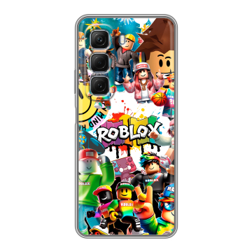 Силиконовый чехол на Infinix Hot 50 с принтом Roblox Роблокс