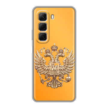 Силиконовый чехол на Infinix Hot 50 с принтом Герб Флаг России