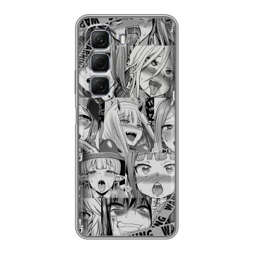 Силиконовый чехол на Infinix Hot 50 с принтом Ahegao Ахегао Аниме