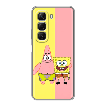 Силиконовый чехол на Infinix Hot 50 с принтом Спанч боб Спанчбоб