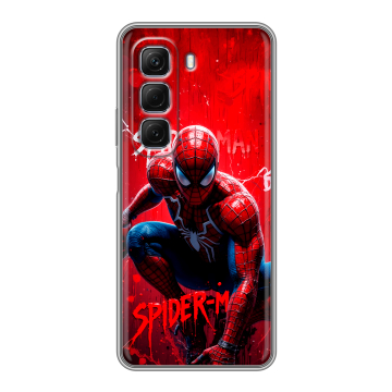 Силиконовый чехол на Infinix Hot 50 с принтом Spiderman Человек паук
