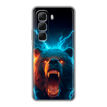 Силиконовый чехол на Infinix Hot 50 с принтом Медведь