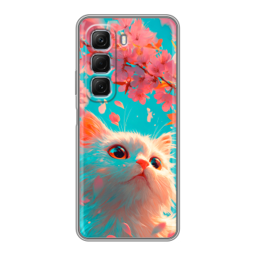 Силиконовый чехол на Infinix Hot 50 с принтом Красивый кот