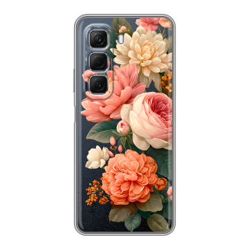Силиконовый чехол на Infinix Hot 50 с принтом цветы