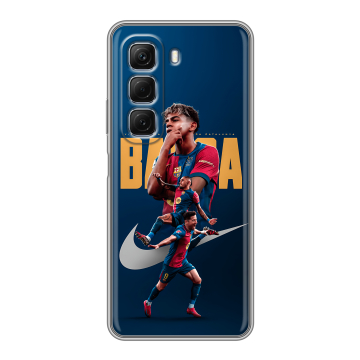 Силиконовый чехол на Infinix Hot 50 с принтом Барселона Barca Yamal 