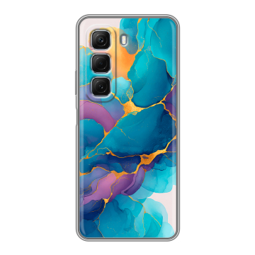Силиконовый чехол на Infinix Hot 50 с принтом Мрамор блестки