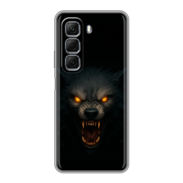 Силиконовый чехол на Infinix Hot 50 с принтом Волк