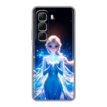 Силиконовый чехол на Infinix Hot 50 с принтом Холодное сердце Frozen