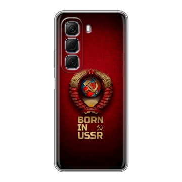 Силиконовый чехол на Infinix Hot 50 с принтом Флаг Герб СССР