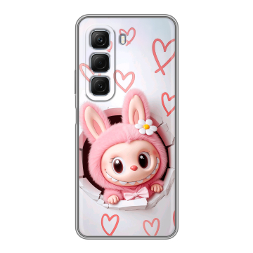 Силиконовый чехол на Infinix Hot 50 с принтом Labubu Лабубу