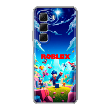 Силиконовый чехол на Infinix Hot 50 с принтом Roblox Роблокс