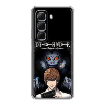 Силиконовый чехол на Infinix Hot 50 с принтом Death note Тетрадь смерти